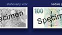 Neplatná a platná verze bankovky 100 Kč