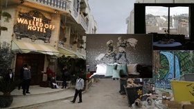 "The Walled Off Hotel" (hotel obehnaný zdmi) v Betlémě stojí přímo vedle vysoké zdi oddělující Izrael od Západního břehu Jordánu. Dekoroval ho světoznámý sprejer Banksy.