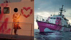Umělec Banksy podpořil loď na pomoc migrantům