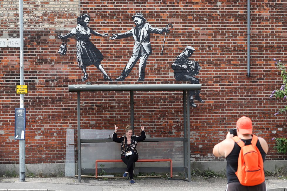 Banksyho nová díla ve Velké Británii.