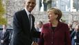 Barack Obama a německá kancléřka Angela Merkelová