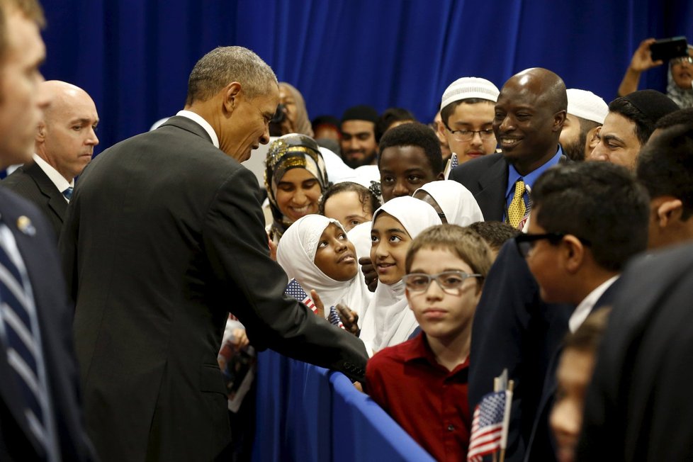 Barack Obama zavítal jako prezident USA poprvé do mešity. V americkém Baltimoru.