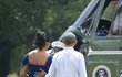 Michelle a Barack Obamovi na ostrově Martha&#39;s Vineyard, kde prezidentova rodina tráví dovolenou