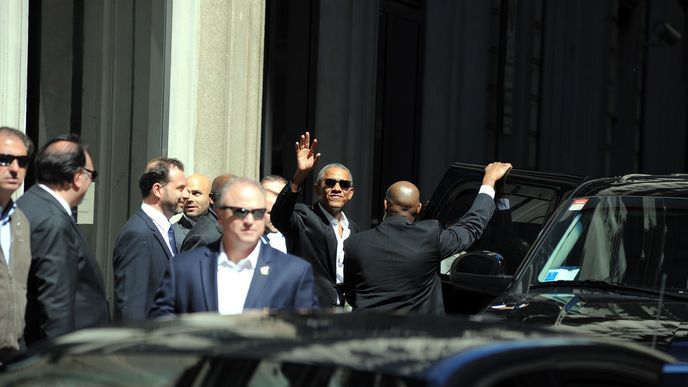 Barack Obama na návštěve Milána.