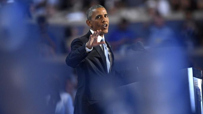 Barack Obama na sjezdu Demokratů (27. července 2016)