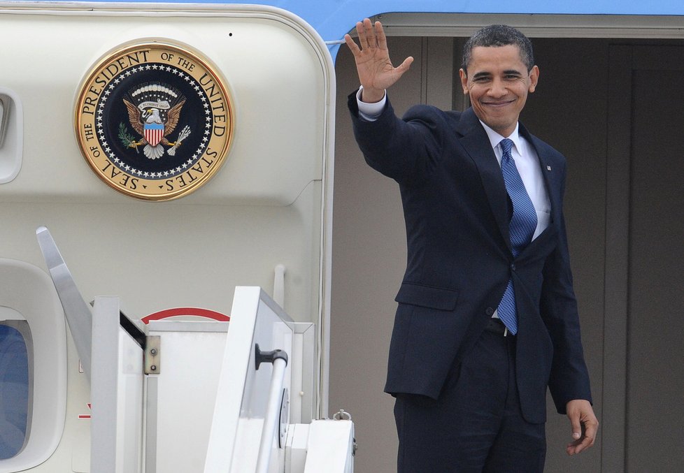 Barack Obama při návštěvě Prahy v dubnu 2009