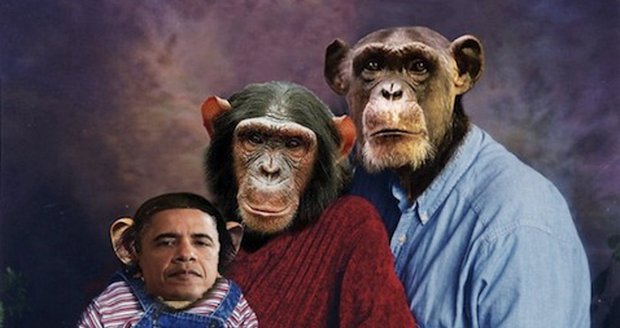 Americká republikánka Marilyn Davenport rozeslala mailem kolegům koláž, na níž je zobrazena šimpanzí rodinka s potomkem majícím tvář prezidenta Baracka Obamy. Rasistické jí to prý vůbec nepřijde