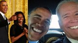 Vysmáté selfie Baracka Obamy: Bez Michelle, ale s viceprezidentem USA