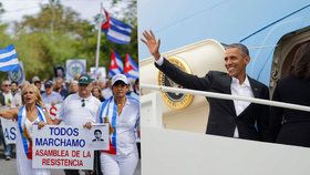 Obama za pár hodin přiletí na Kubu: Policie mezitím zadržela desítky žen.