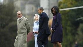 Obama s chotí dorazili do Windsoru: Poobědvají s Alžbětou II.