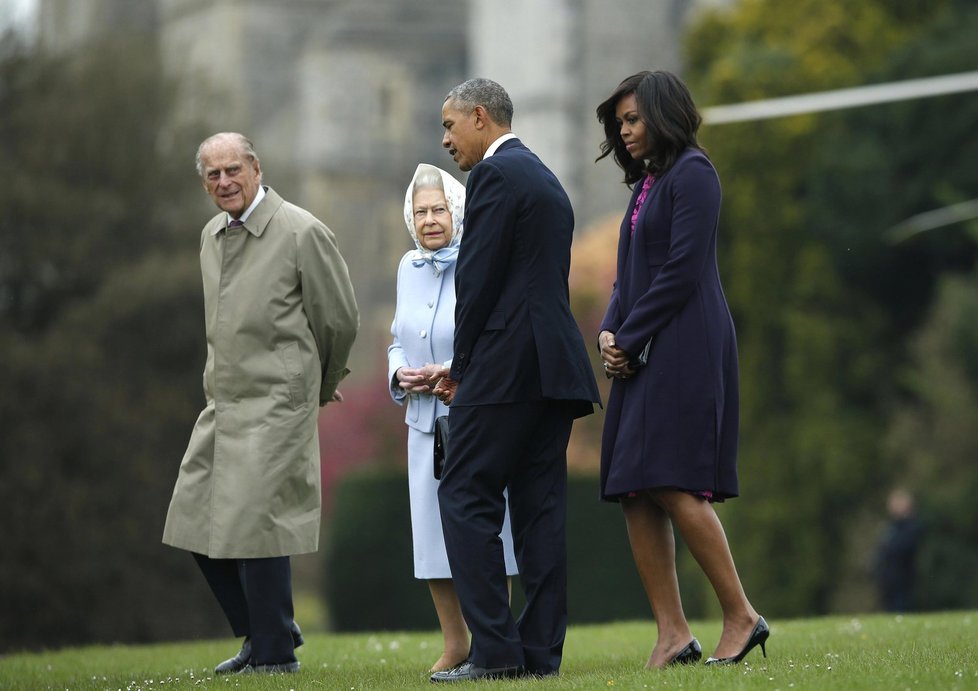 Obama s chotí dorazili do Windsoru: Poobědvají s Alžbětou II.