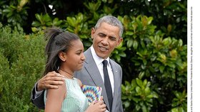 Barack Obama s dcerou Sashou.