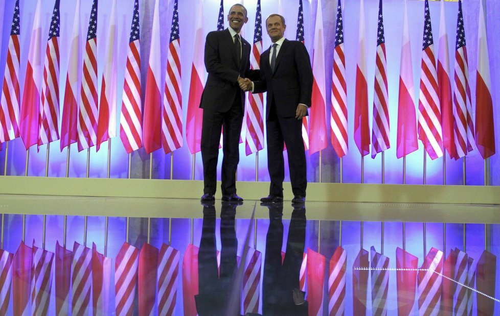 Barack Obama s polským premiérem Donaldem Tuskem