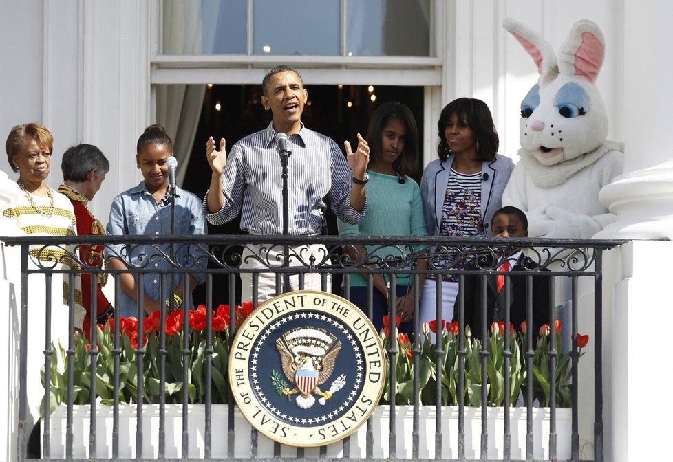 Velikonoční den v Bílém domě byl plný veselí.