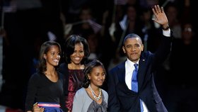 Staronový prezident Spojených států Barack Obama s rodinou
