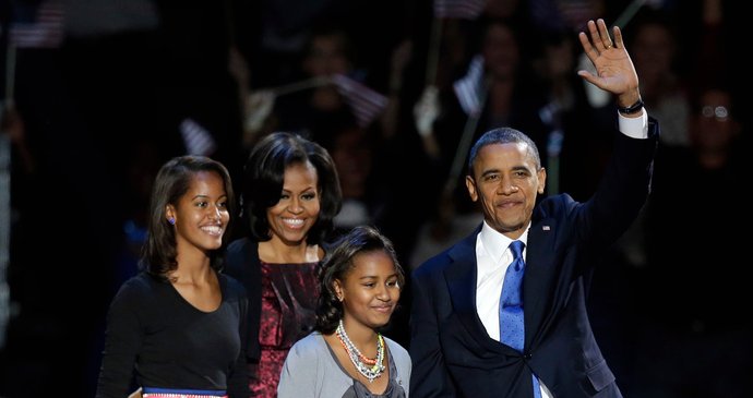 Staronový prezident Spojených států Barack Obama s rodinou