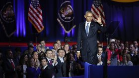 Barack Obama při posledním projevu ve funkci amerického prezidenta v Chicagu