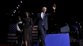 Barack Obama při posledním projevu ve funkci amerického prezidenta v Chicagu