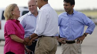 Obama si jel do Louisiany prohlédnout škody po hurikánu