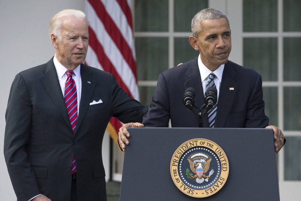 Barack Obama při projevu z Růžové zahrady Bílého domu