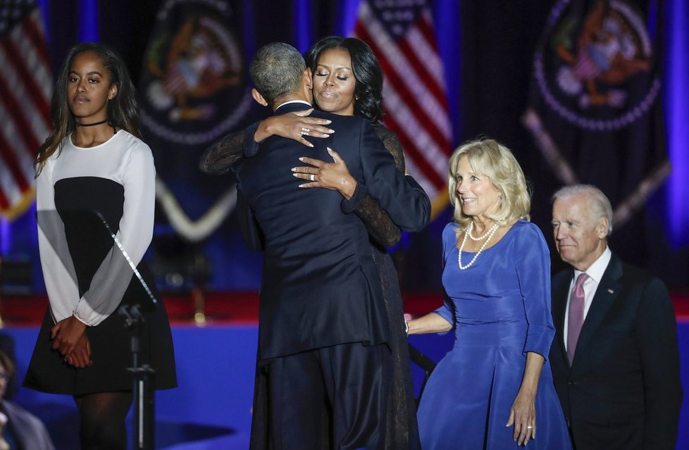 Barack Obama při posledním projevu ve funkci amerického prezidenta v Chicagu