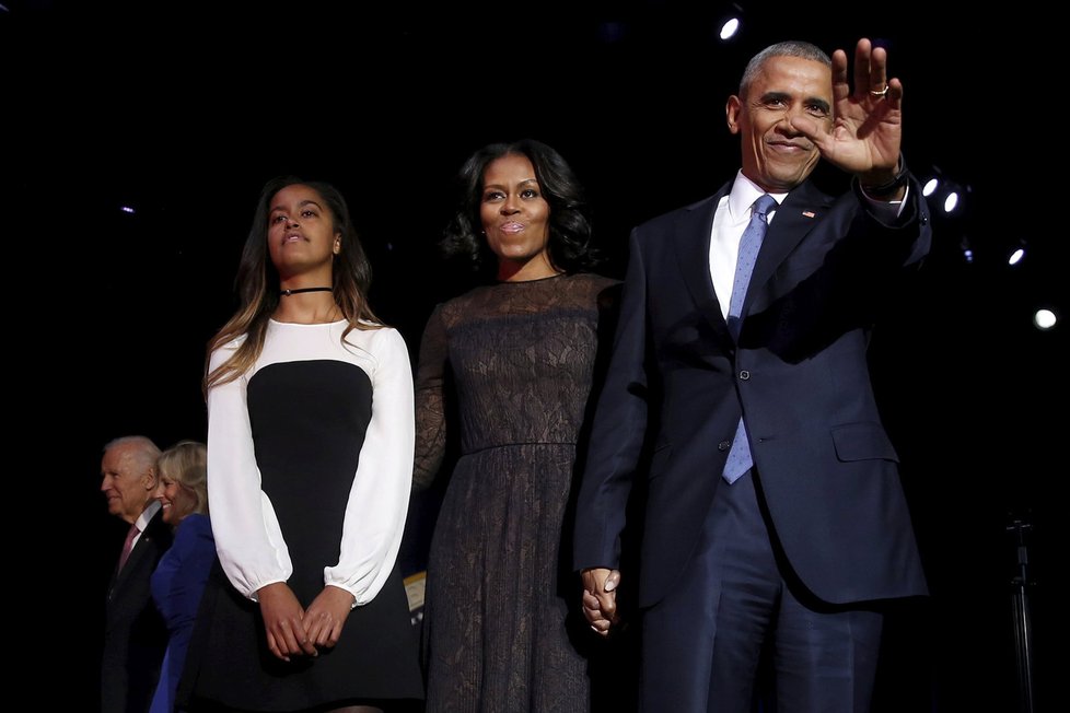 Barack Obama při posledním projevu ve funkci amerického prezidenta v Chicagu