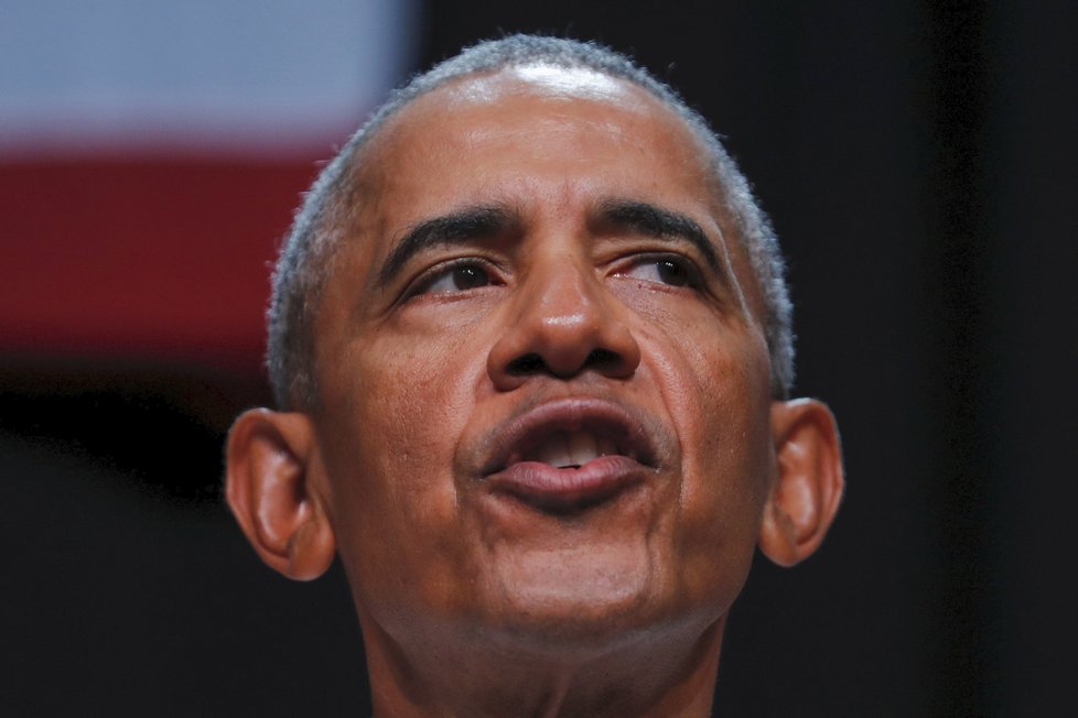 Exprezident Barack Obama na setkání demokratů v Kalifornii, kde vyprávěl historku o kouření ze svého mládí.