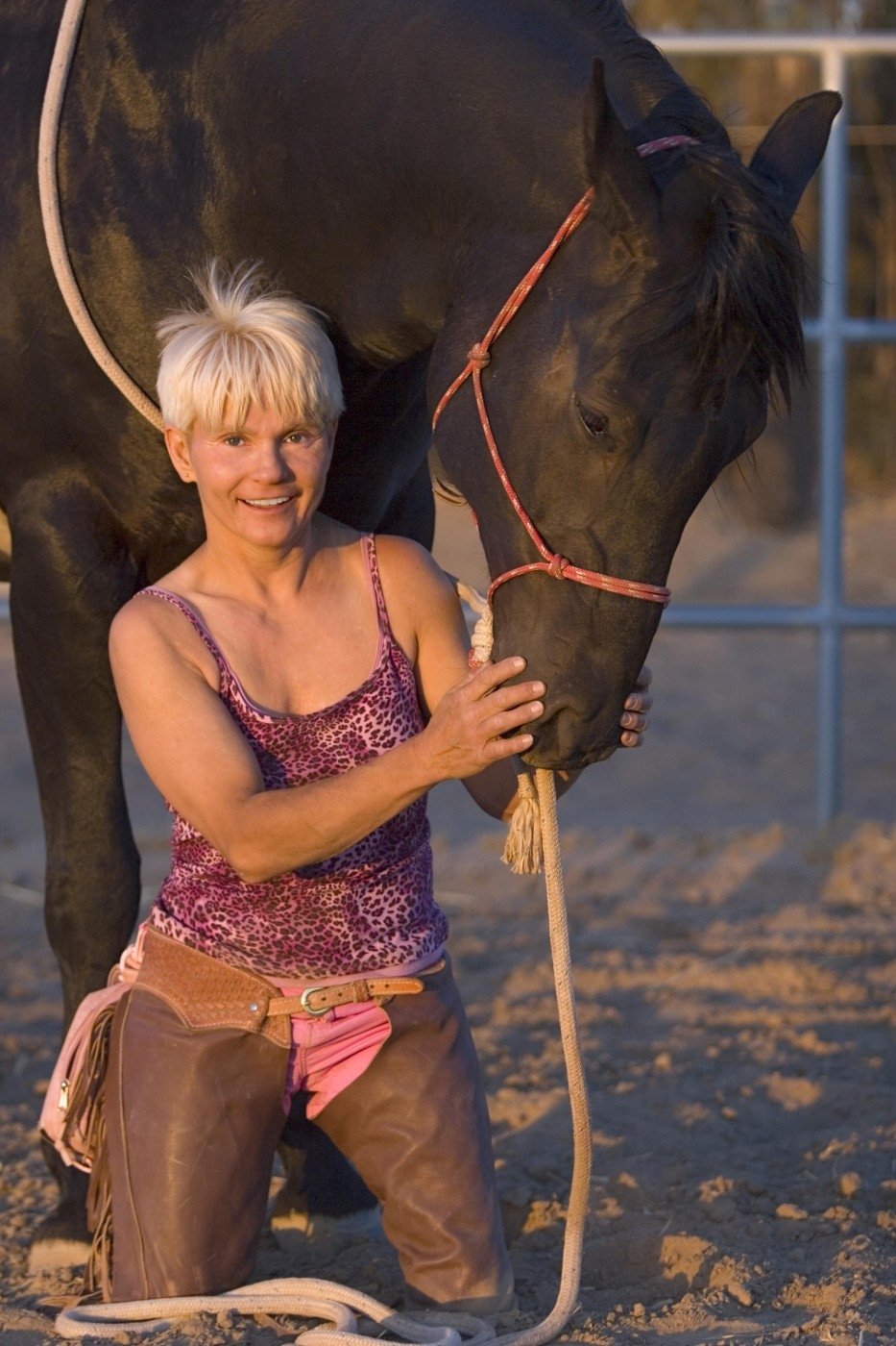 Barbara Adside se svým koněm Black Beauty