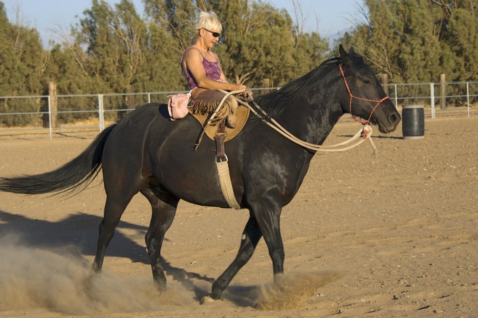 Barbara Adside se svým koněm Black Beauty