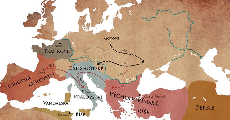 Stěhování Gótů a jejich království na sklonku 5. století