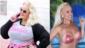 Žena posedlá Barbie dříve potřebovala v letadle dvě sedadla. Zhubla 90 kilo, aby se svému idolu podobala