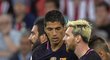 Hvězdy Barcelony Luis Suárez a Lionel Messi v Bilbau šance zahazovaly