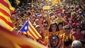 Barcelona, demonstrace Katalánců za možnost hlasovat o nezávislosti