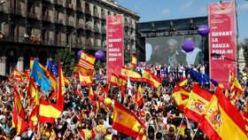 Protestní akce v Barceloně