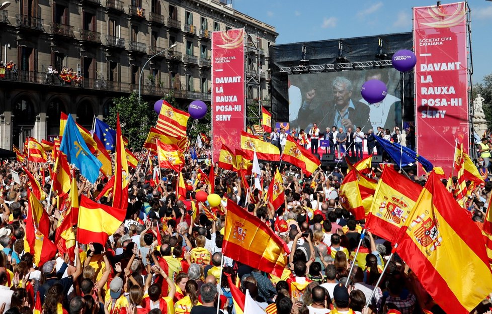 Protestní akce v Barceloně se podle organizátorů zučastnilo 930 000 lidí, podle policie 350 000.