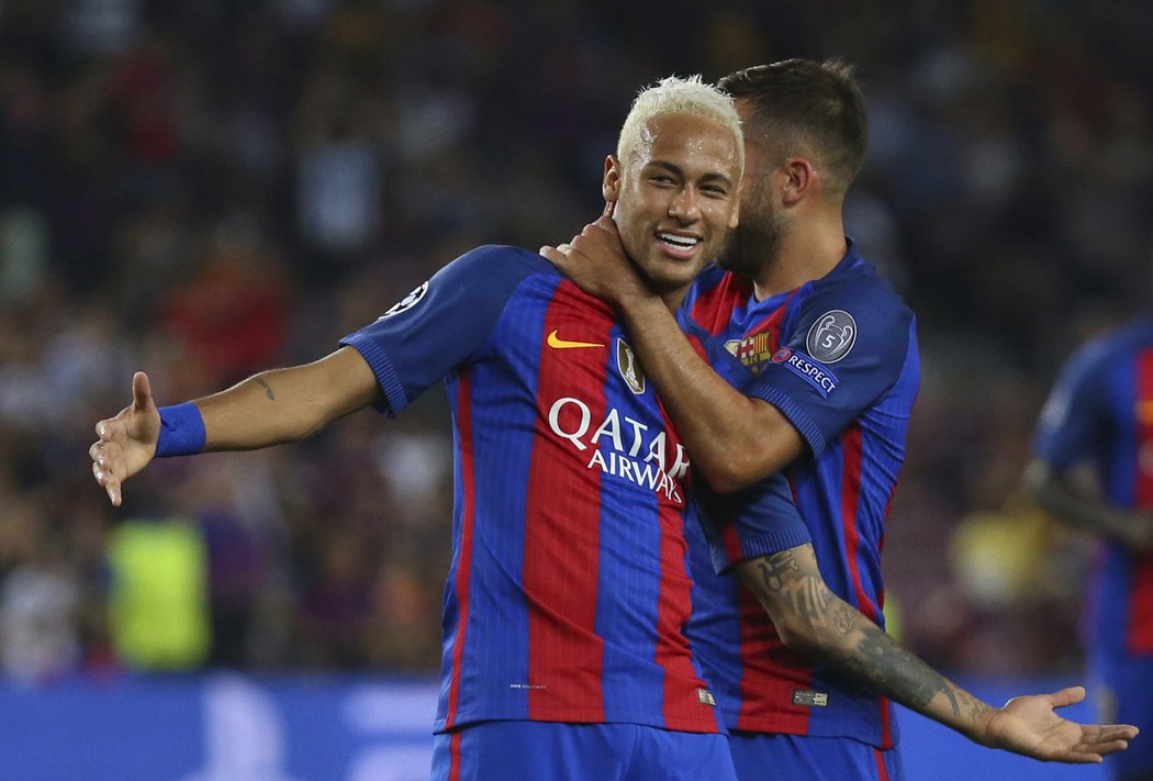 Útočník Barcelony Neymar proti Celtiku řádil