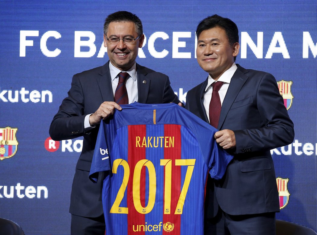 Fotbalová Barcelona podepsala čtyřletou lukrativní smlouvu s japonskou firmou Rakuten