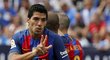 Útočník Barcelony Luis Suárez slaví gól na půdě Leganésu