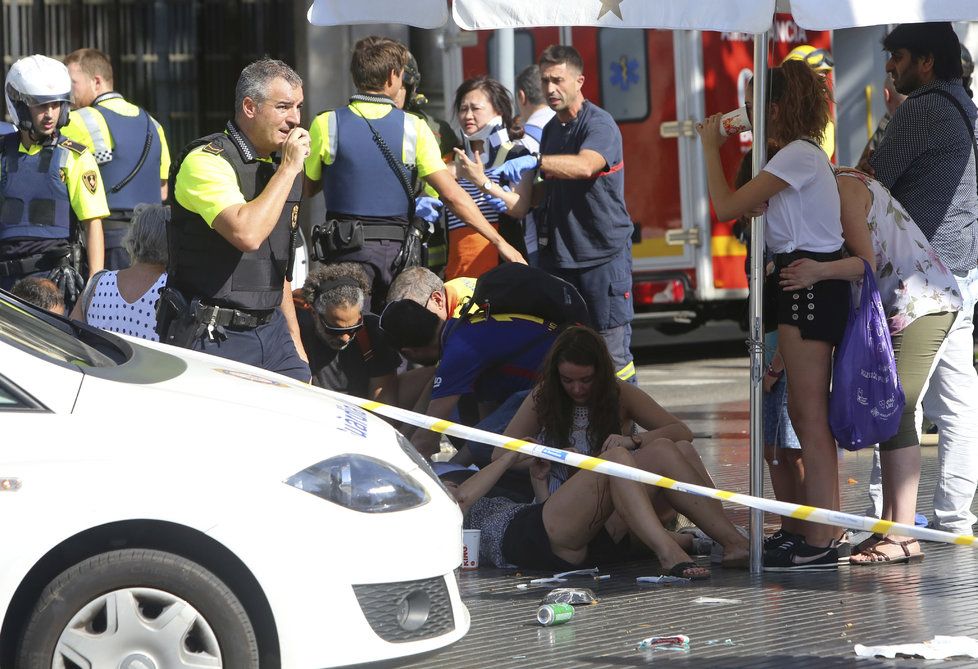 Situace na místě útoku v Barceloně