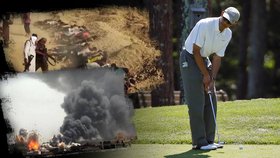 V Iráku americké stroje bombardují islammisty, Obama hraje golf.