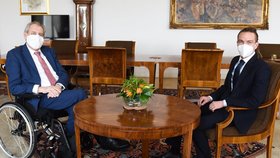 Prezident Miloš Zeman přijal na Pražském hradě předsedu České pirátské strany Ivana Bartoše.