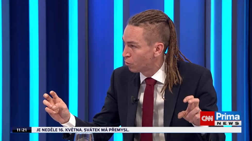 Šéf Pirátů Ivan Bartoš se podle svých slov obávat toho, aby vláda nevzala kauzu Vrbětice zpět (Partie, CNN Prima NEWS, 16. 5. 2021)