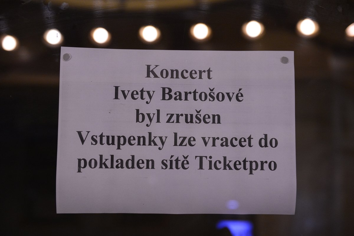 Koncerty Ivety Bartošové byl zrušen...