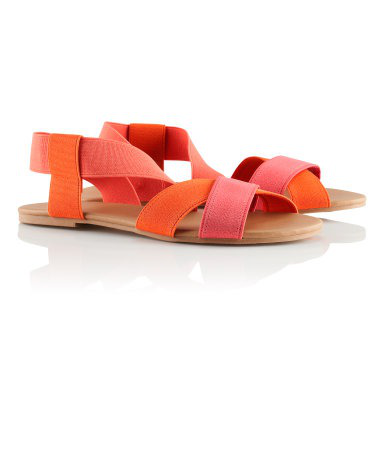 Oranžovo růžové áskové sandálky, 349,- Kč, H&M