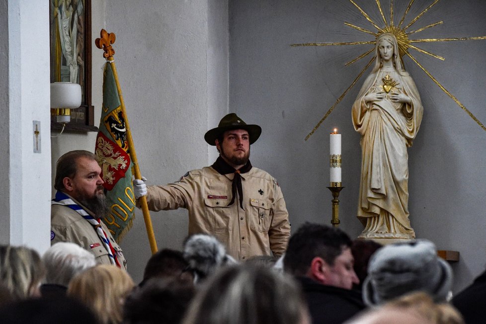 Pohřeb varhaníka Josefa zavražděného v Bašce