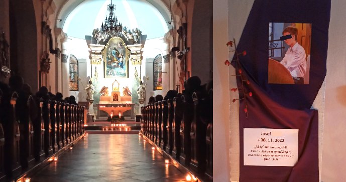 V kostele ve Frýdlantu nad Ostravicí, kde hrál na varhany podezřelý z vraždy Jaroslav F. (20), proběhl kajícný obřad za ubodaného varhaníka Josefa (†18).