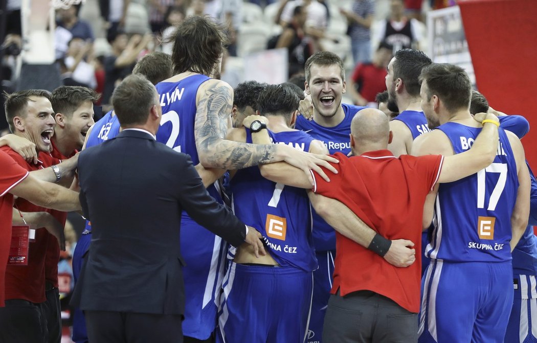 Radost českých basketbalistů na MS v Číně