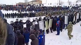 Protesty proti odsouzení baškirského aktivisty (17. 1. 2024)