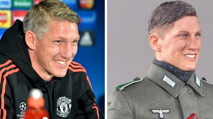 Hračka Bastian je nápadně podobná německému fotbalistovi Schweinsteigerovi
