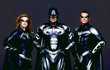 Ani takovéto hvězdné obsazení film Batman a Robin nezachránilo. Zleva Alicia Silverstone, George Clooney a Chris O‘Donnell.